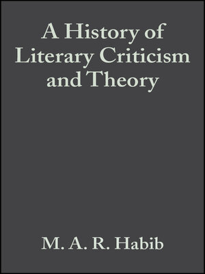 cover image of A History of Literary Criticism and Theory
